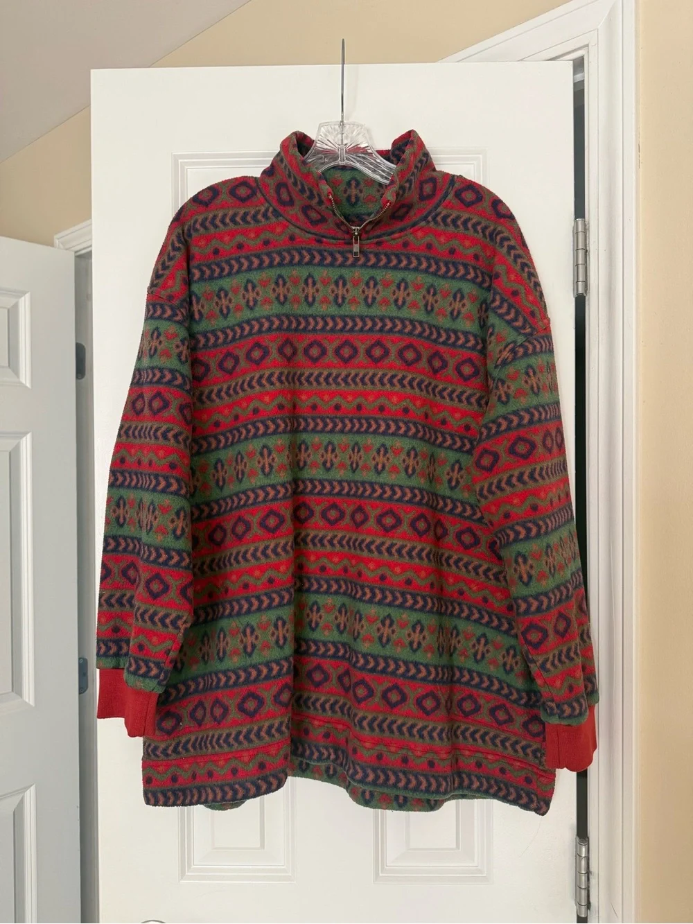 Vintage Oversized Aztec Fleece Pullover